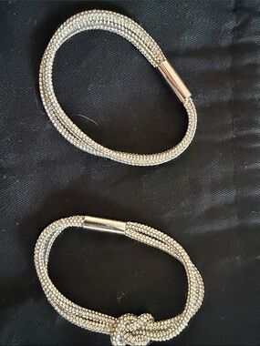 Rhinestone Crystal Rope Bracelets - Sparkling Silver